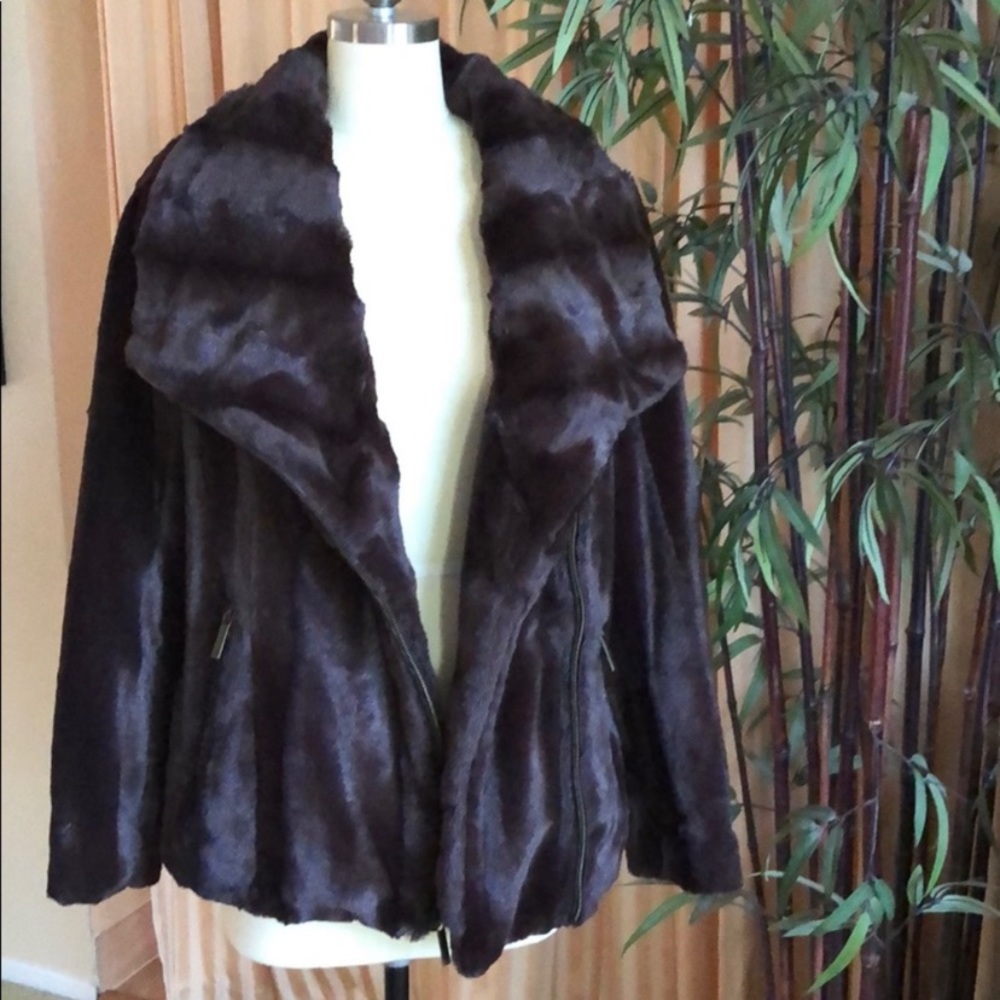 COPY - Dennis Basso Faux Fur Moto Jacket!